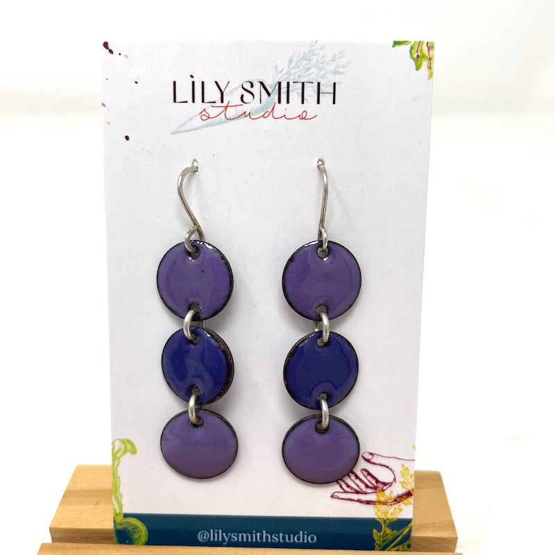Triple Dot Enamel Earrings
