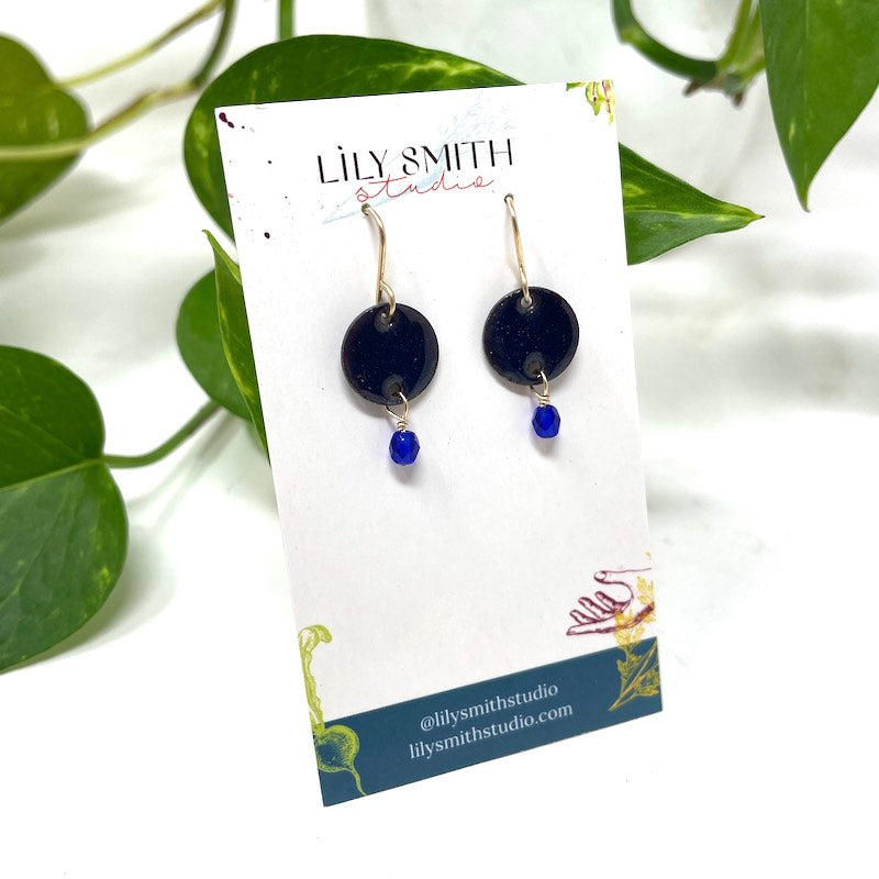Circle Drop Enamel Earrings