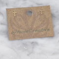 Stud Earrings - Tiny Gold Cross