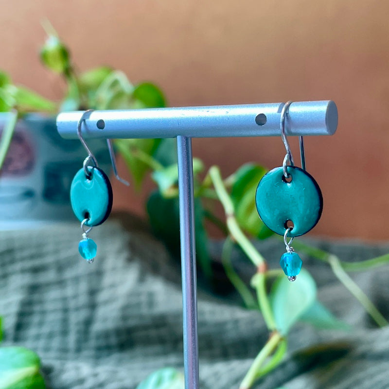 Circle Drop Enamel Earrings