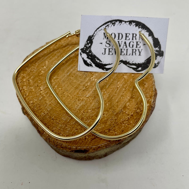 Earrings - Heart Hoops