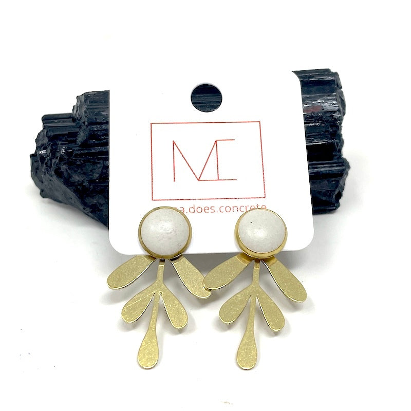 Ear Jacket Studs - Brass + Concrete