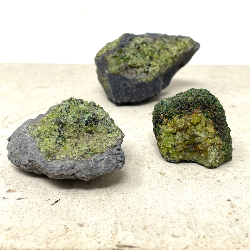 Peridot on Basalt