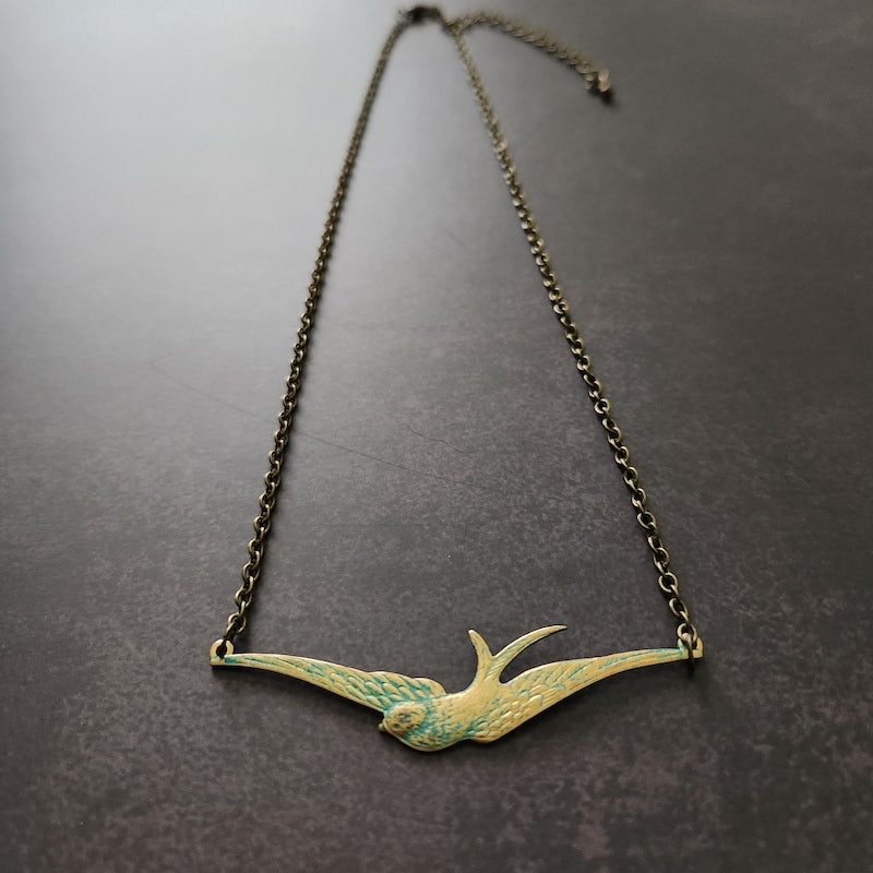 Necklace - Dainty Swallow