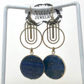 Earrings - Lapis circle