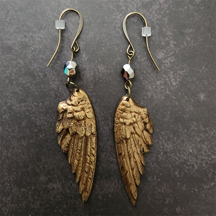 Earrings - Crystal Angel Wings