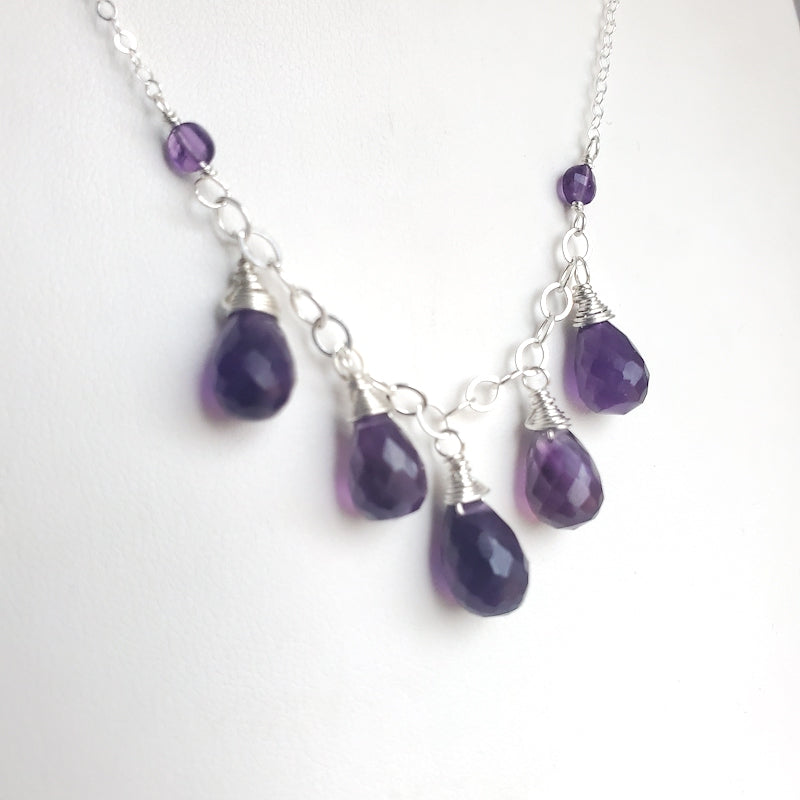 Necklace - Amethyst Drop Collar