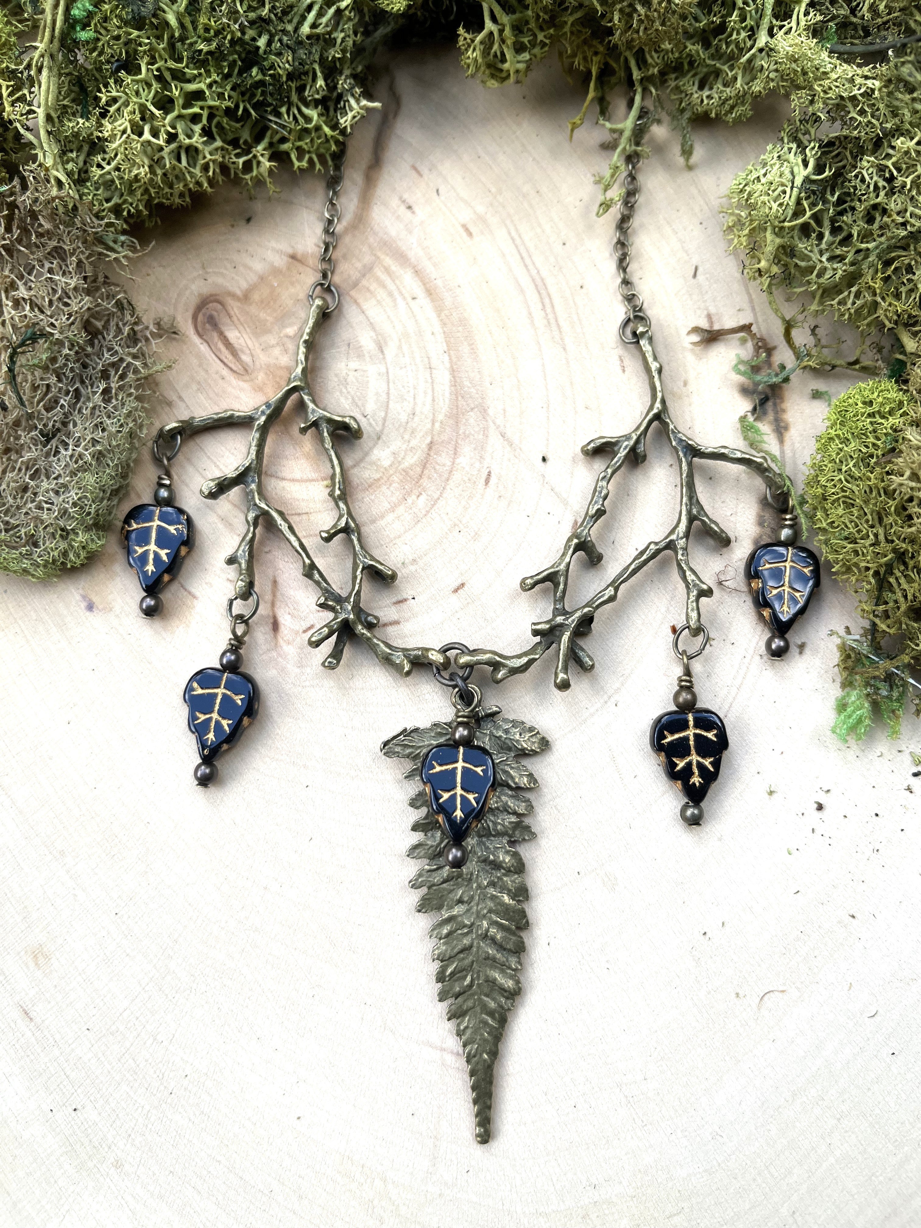 Necklace - Faerie Branch + Fern | Black