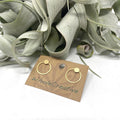Studs - Gold Hexagon and Circle Studs