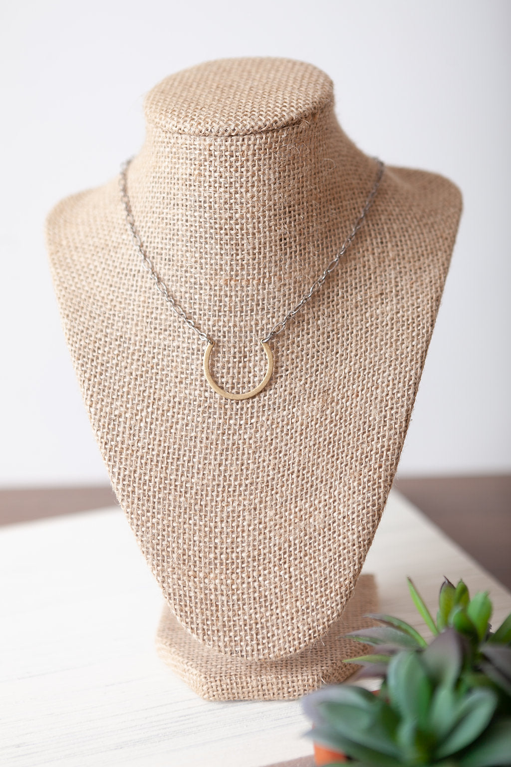 Necklace - Brass Horseshoe
