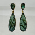 Earring - Moss Agate Drops