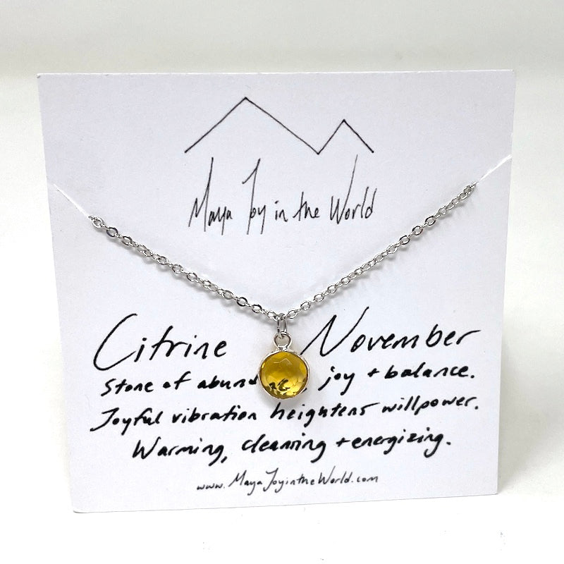 Birthstone Necklace - Silver