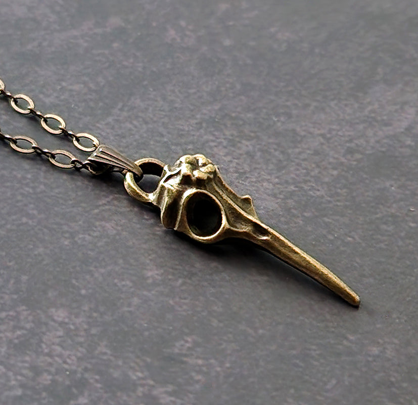 Necklace - Flower Skull - Antique