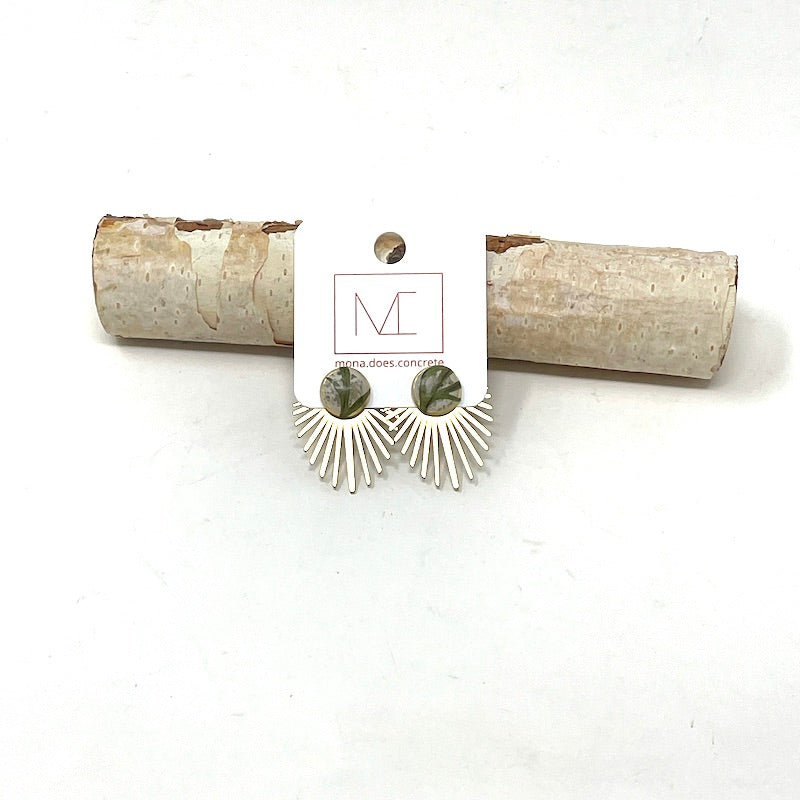 Ear Jacket Studs - Brass + Concrete