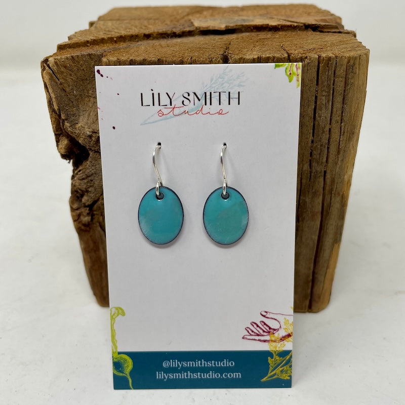 Oval Enamel Earrings