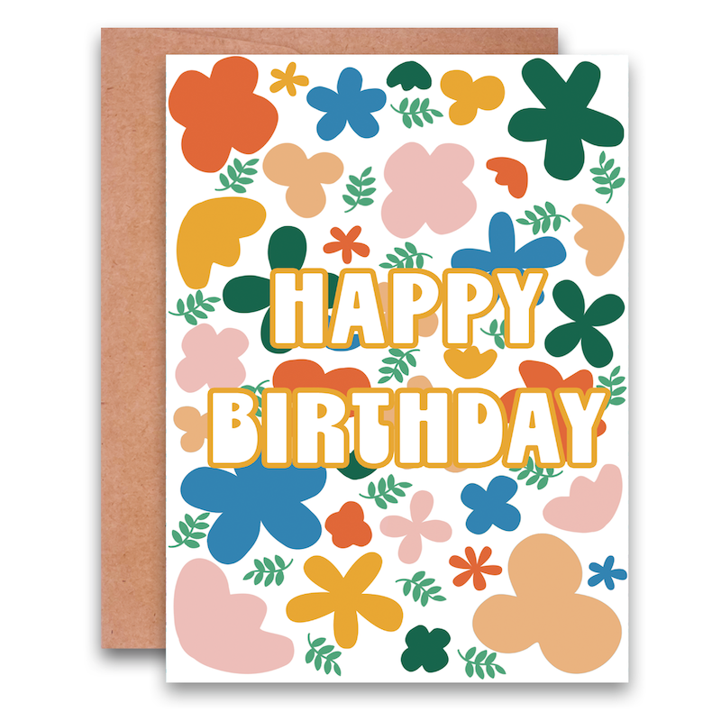 Card - Happy Birthday Flowers