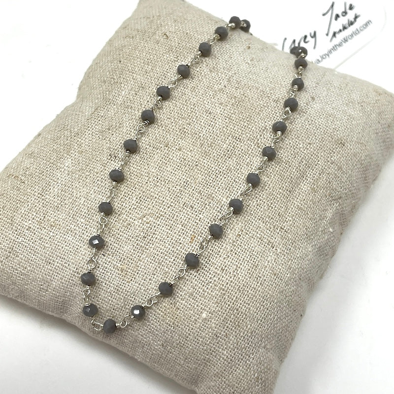 Gemstone Anklet - Silver