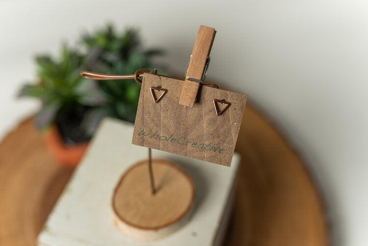 Stud Earrings - Rose Gold Triangles