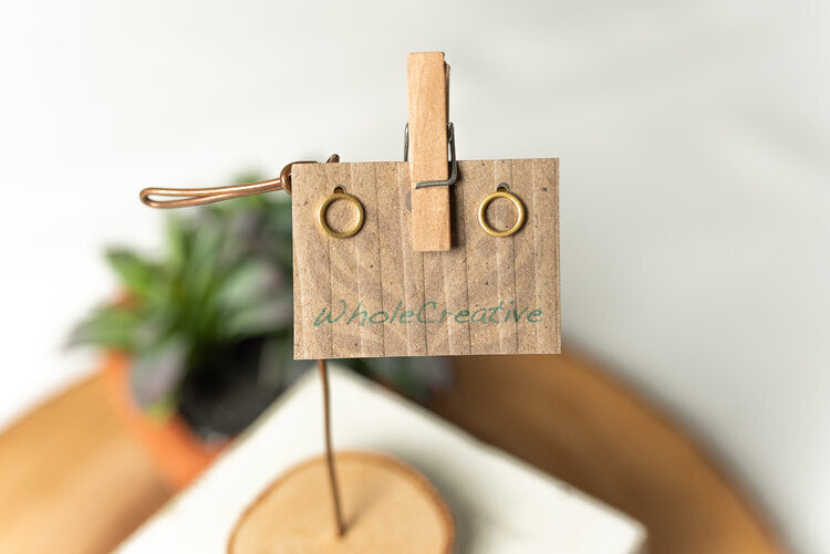 Stud Earrings - Gold Open Circle