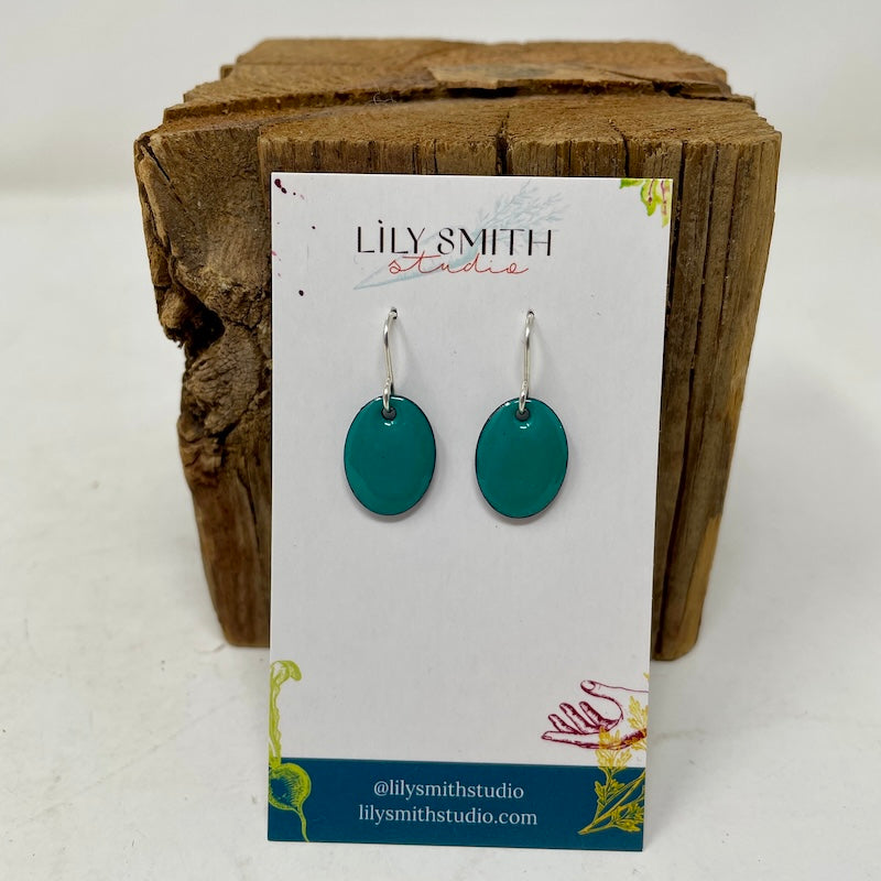 Oval Enamel Earrings