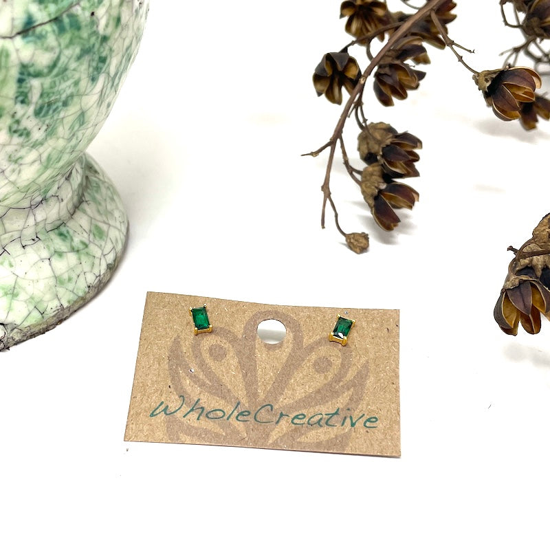 Stud Earrings - Emerald
