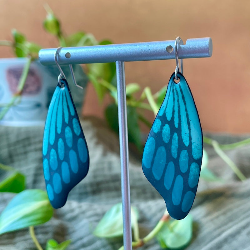 Butterfly Wing Enamel Earrings