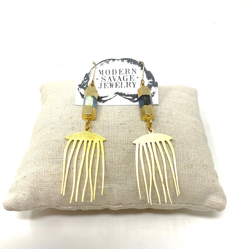 Earrings - Labradorite Jellyfish