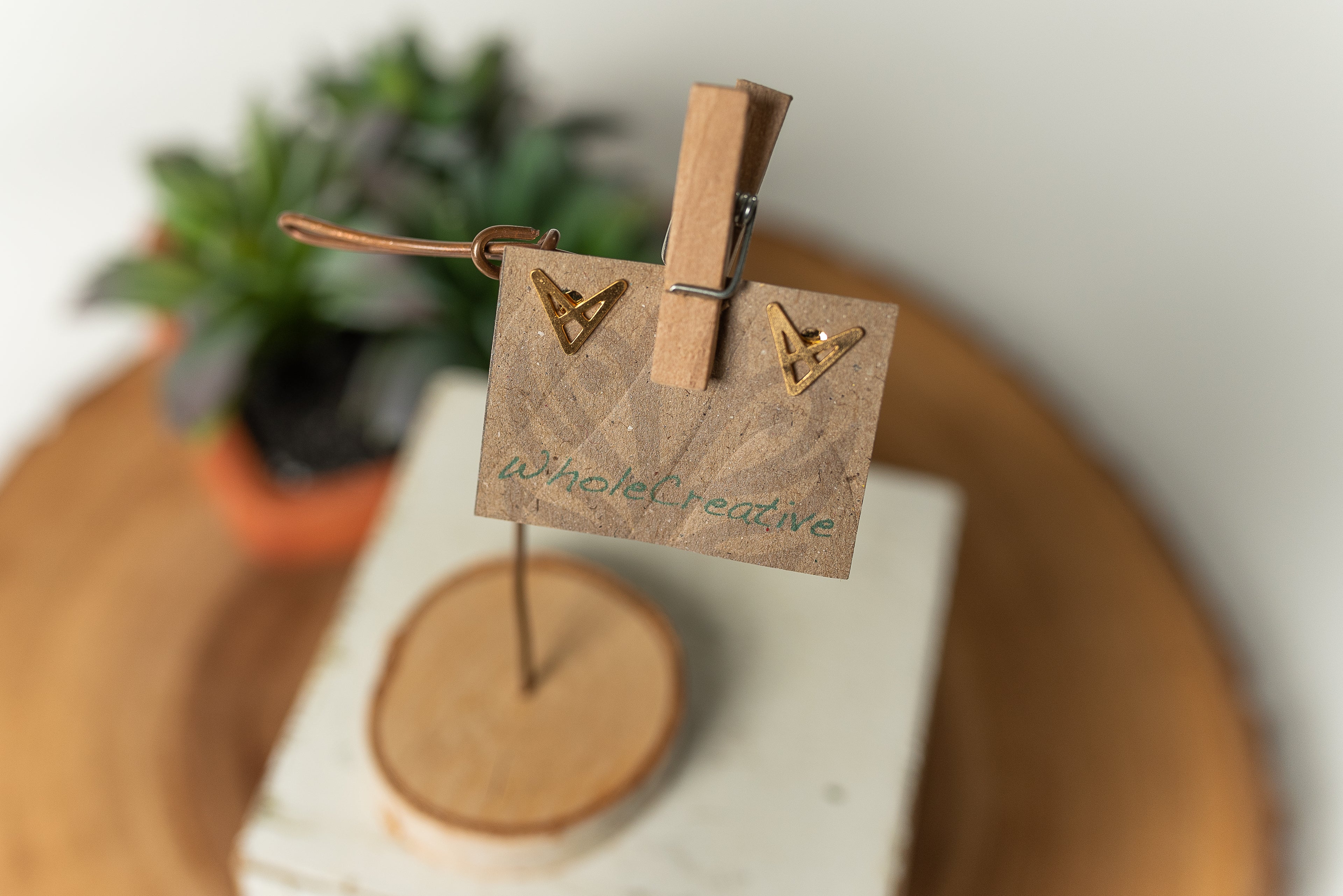 Stud Earrings - Gold Chevron