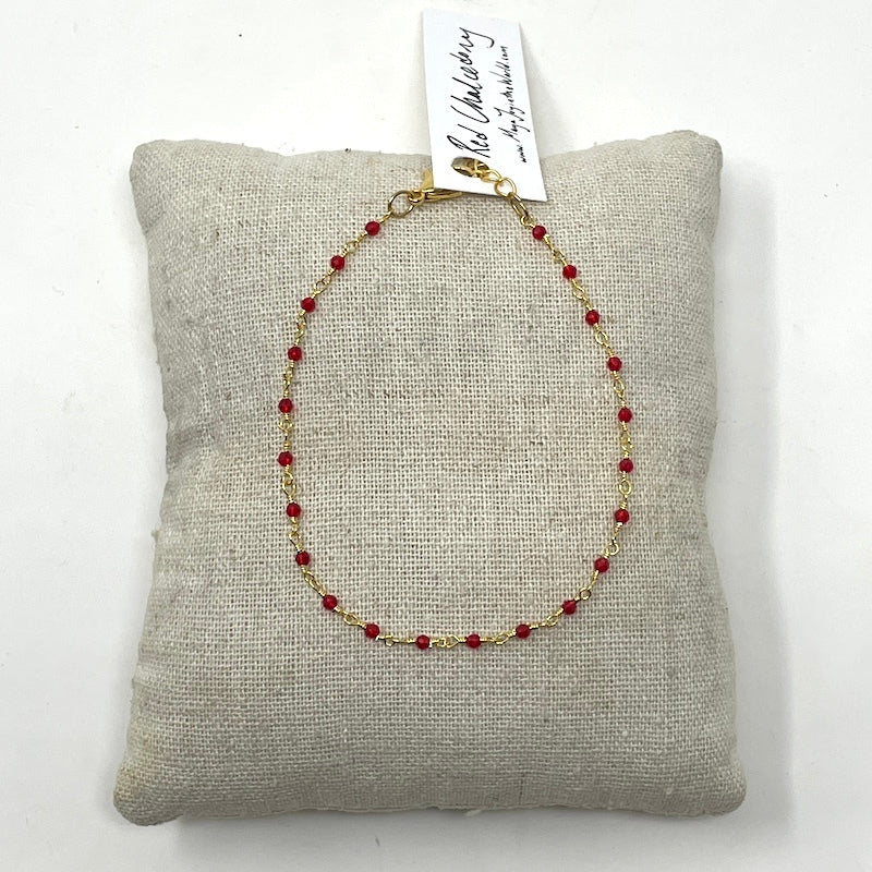 Gemstone Anklet - Gold