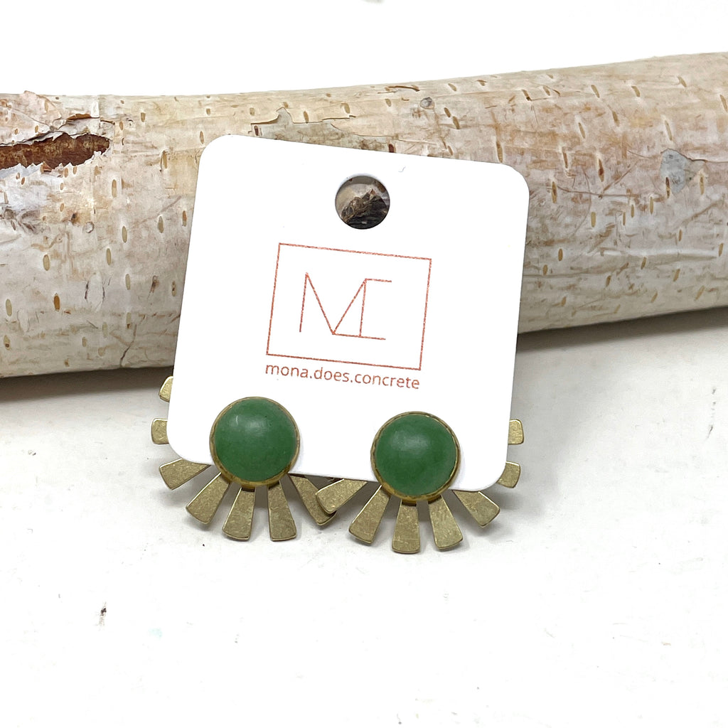 Ear Jacket Studs - Brass + Concrete