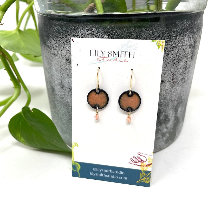 Circle Drop Enamel Earrings