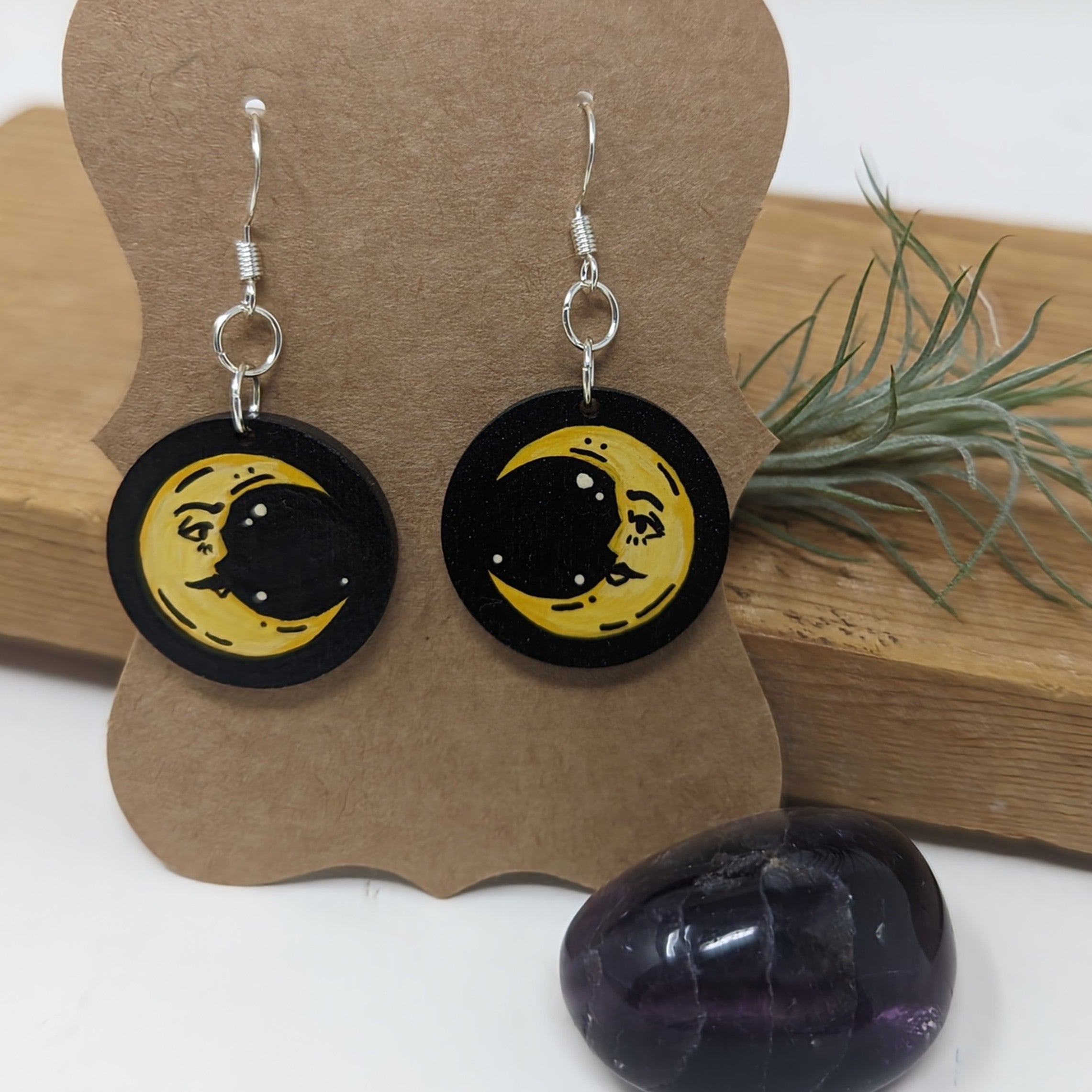 Earrings - Man in the Moon (B)