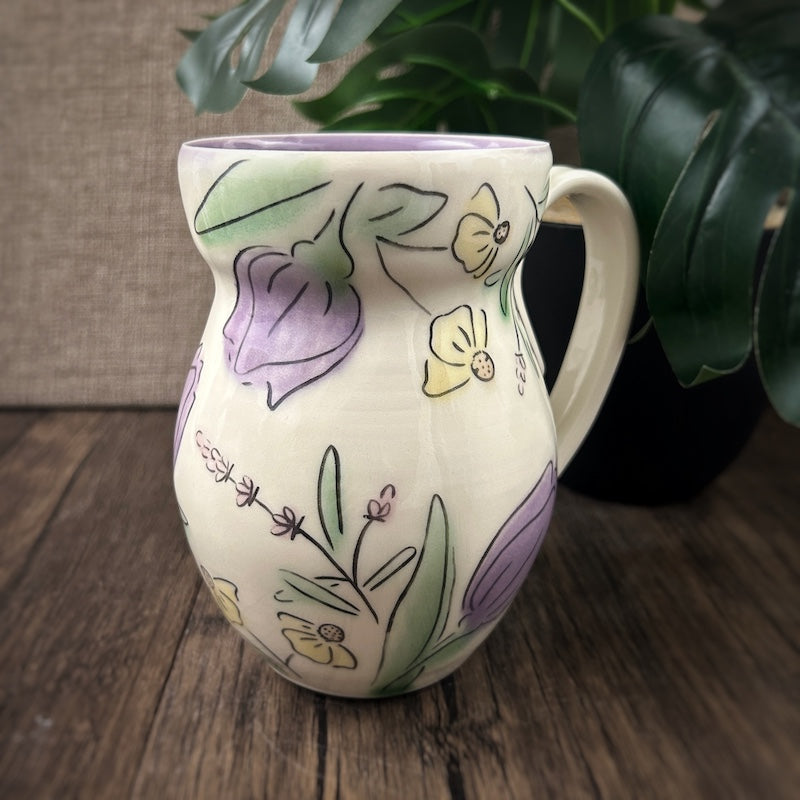 Curvy Coffee Mug - Sunflower, tulsi + bees