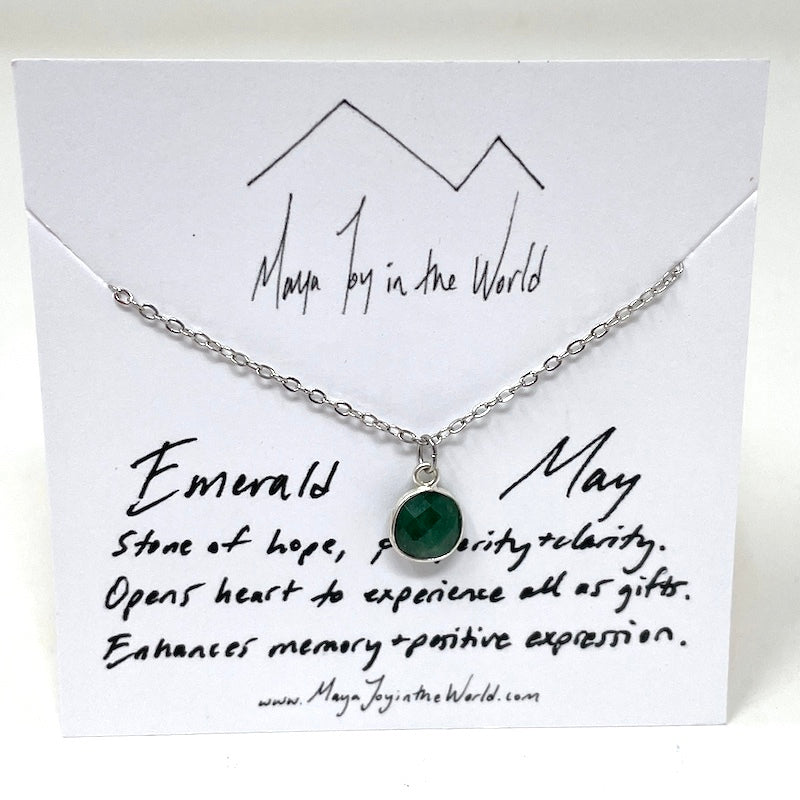 Birthstone Necklace - Silver