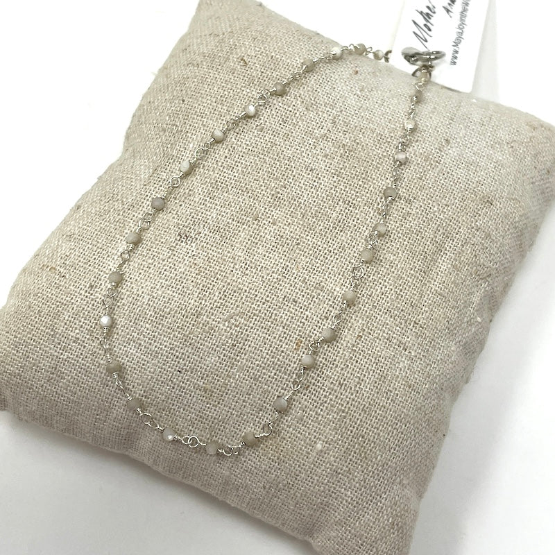 Gemstone Anklet - Silver
