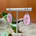 Pink Tulip Doodle Earrings
