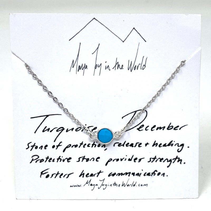 Birthstone Necklace - Silver