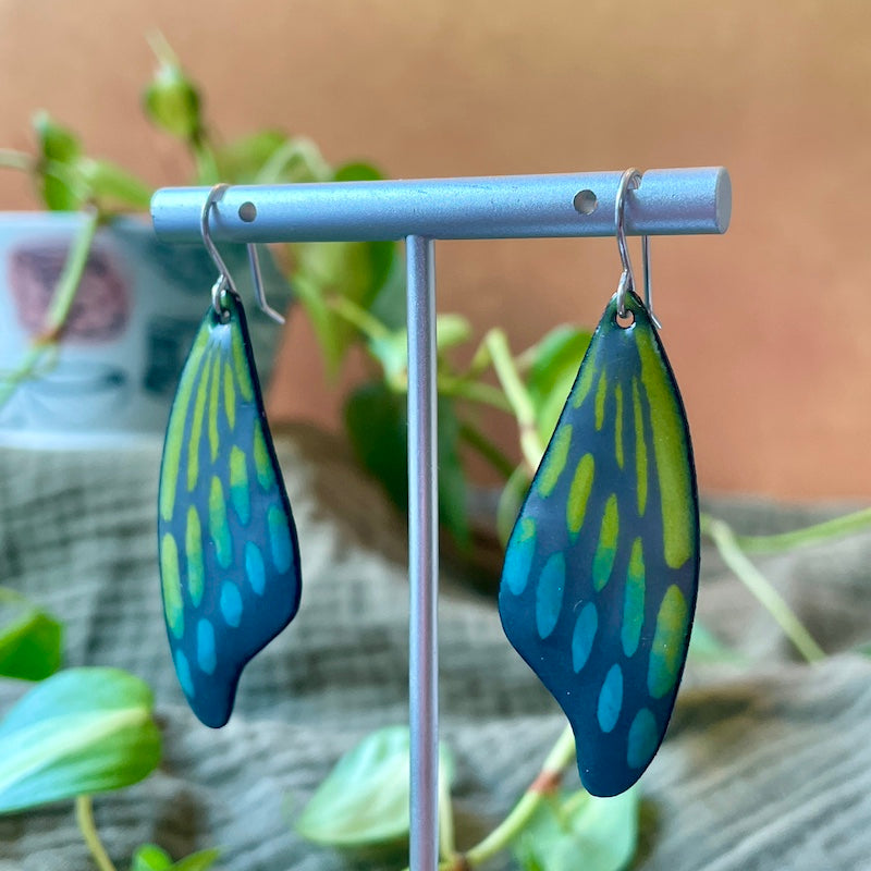 Butterfly Wing Enamel Earrings