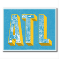 ATL | Block Letters | Blue + Yellow