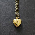 Necklace - Rhinestone heart locket