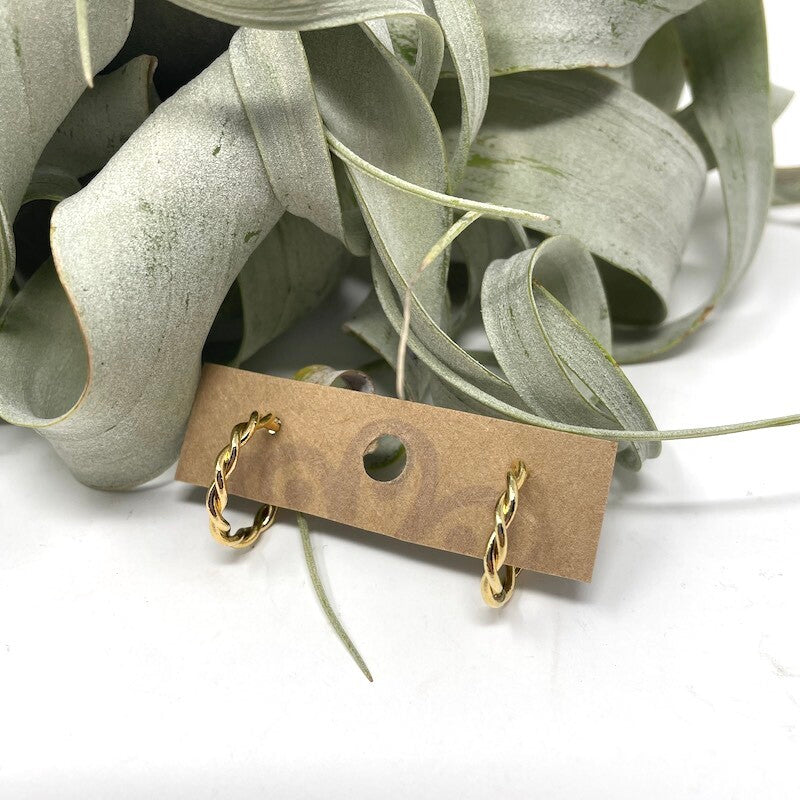 Earrings - Small Gold Rope Hoops