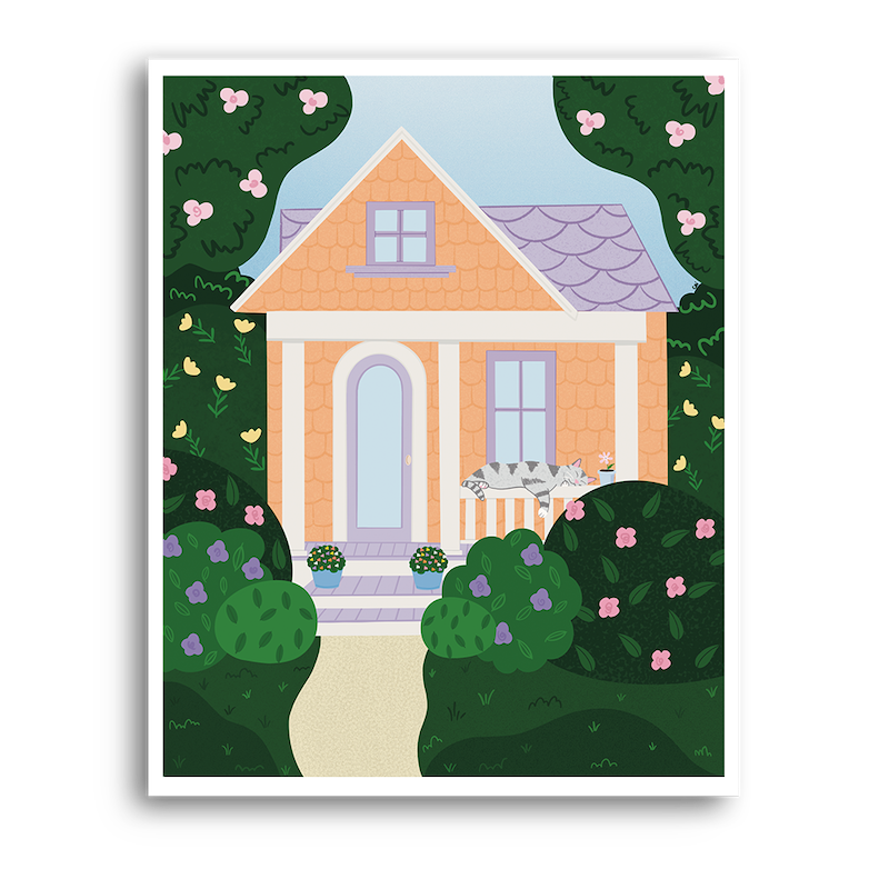 Print - Tabby in Bloom