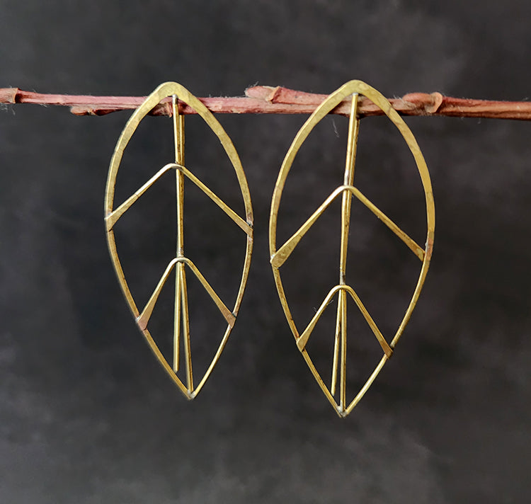 Earrings - Hammered Leaf