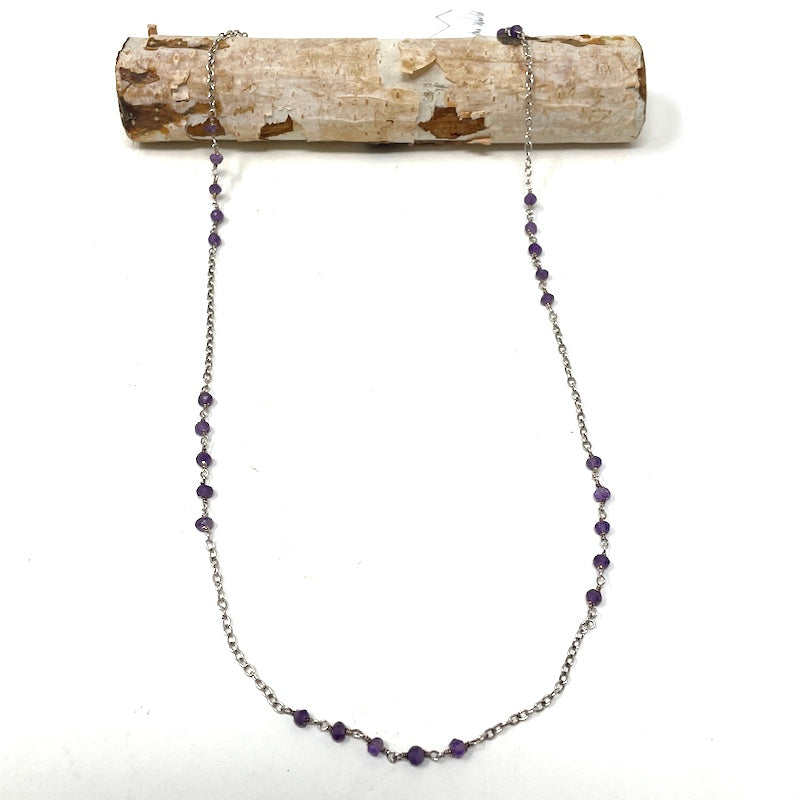 Gemstone Necklace - Silver