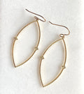 Earrings - Gold Marquise with Rhinestone Drop