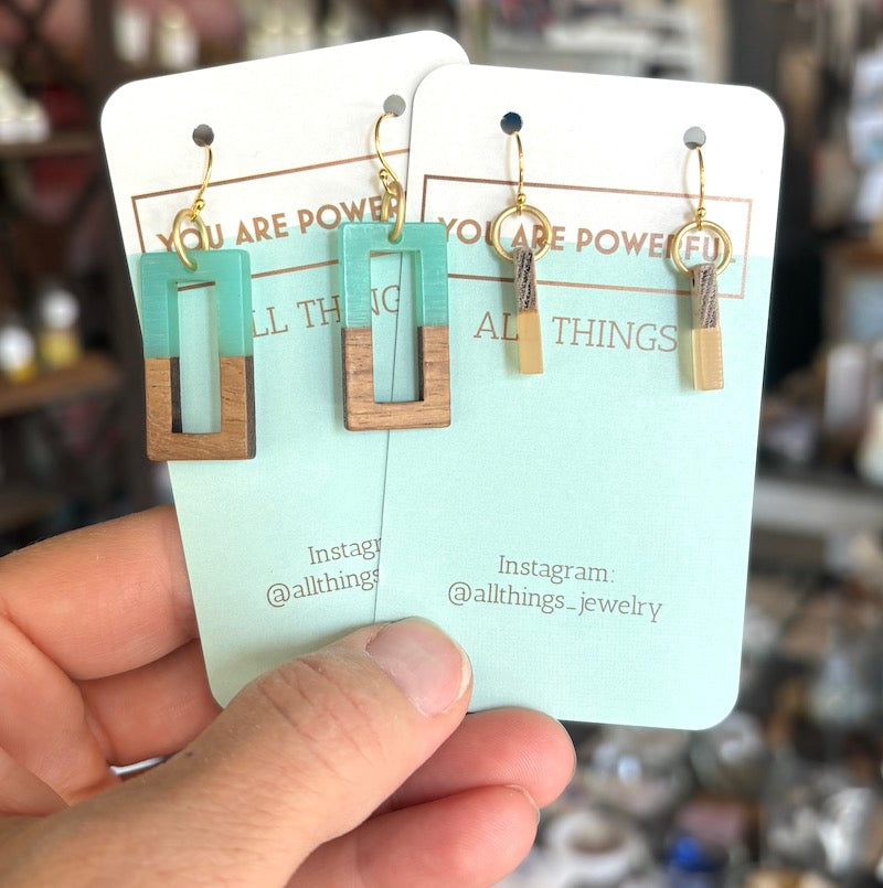 Earrings - Wood and Resin