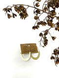 Earrings - Gold Hammered Oval Hoops (thin)