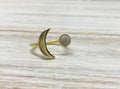 Ring - Concrete + Crescent Moon