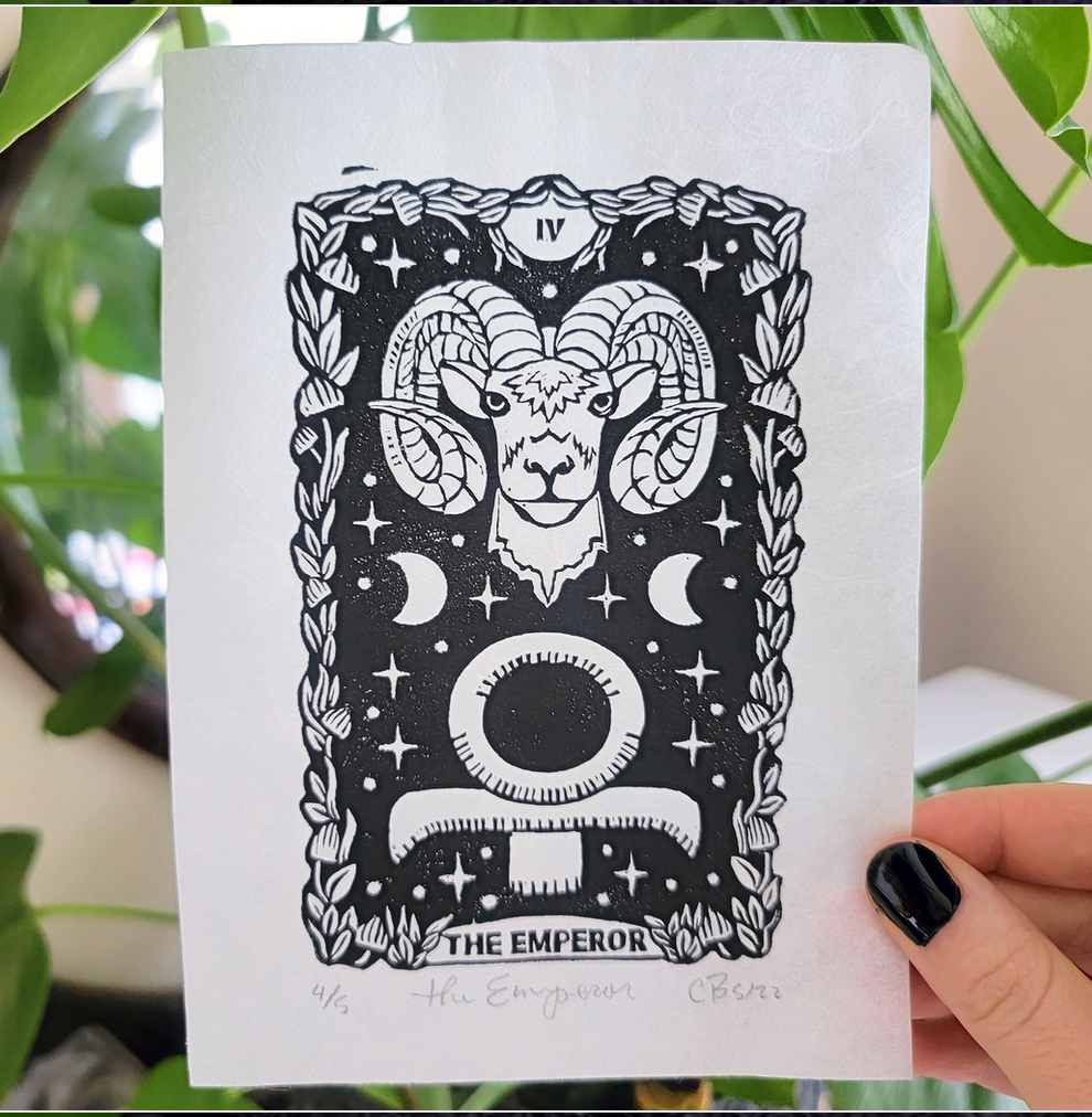 Block Print - Tarot Card