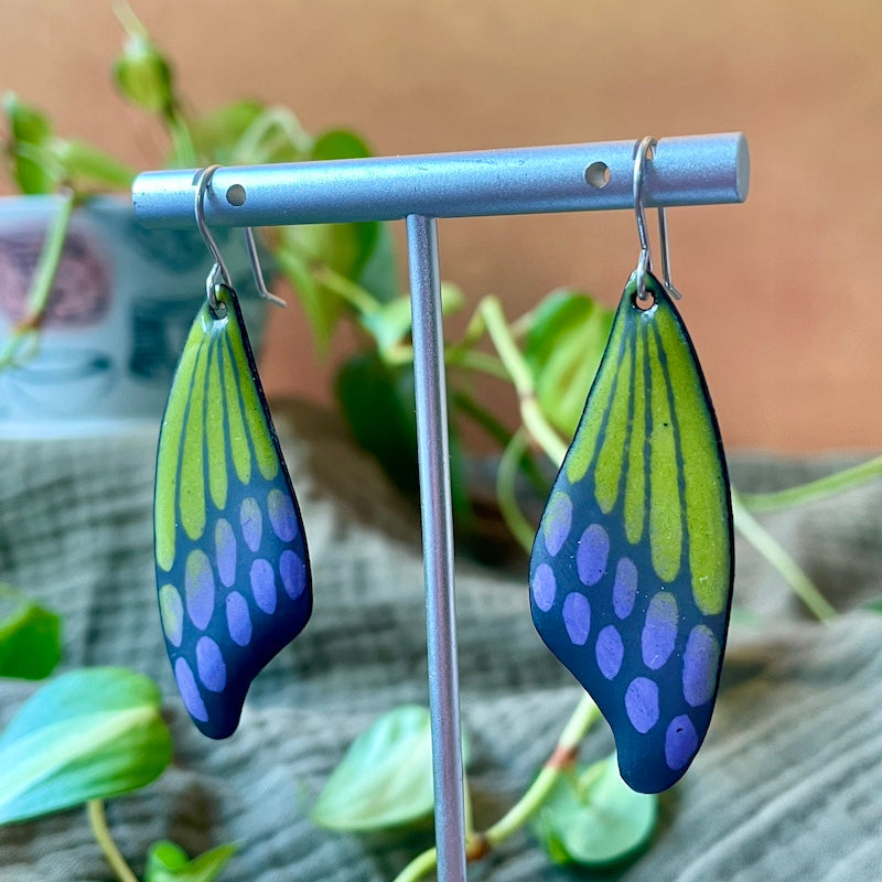 Butterfly Wing Enamel Earrings